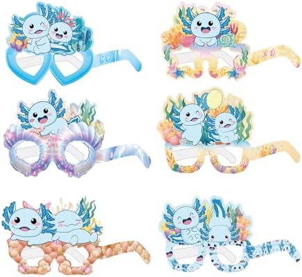 12 Pcs Blue Axolotl Party Eyewear for Birthday Decorations