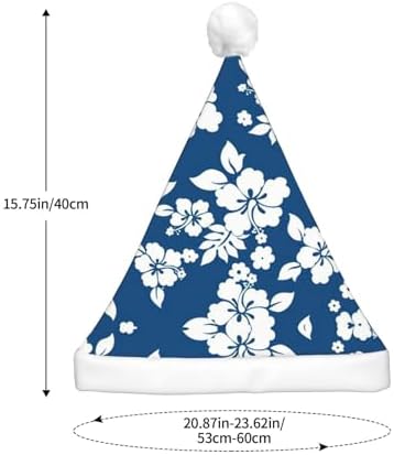 Hawaii Flower Print Light Up Santa Hat for Adult Christmas Party