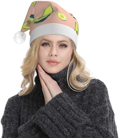 QIN ZHENG Avocado Print LED Christmas Hat for Adults