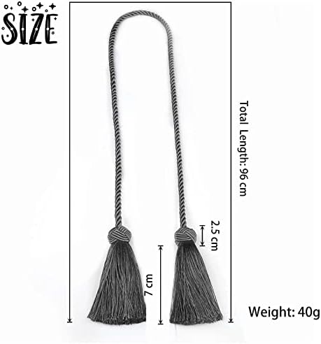 BEL AVENIR 2 Pack Curtain Tiebacks with Tassels