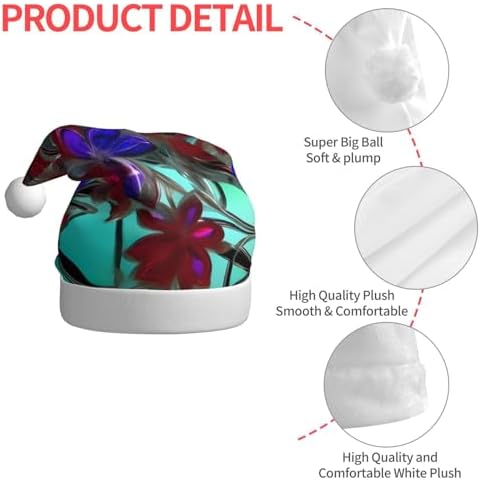 QinZheng Personalized Flower Stained Glass Santa Hat