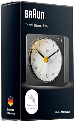 Braun Classic Travel Analogue Alarm Clock with Snooze and Light