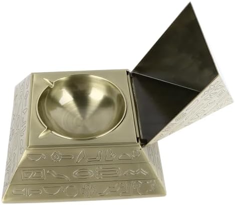 Zerodis Metal Pyramid Ashtray with Cover Windproof Small