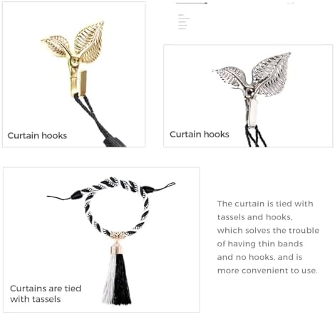 Grey Napoleon Style Curtain Tiebacks with Hooks
