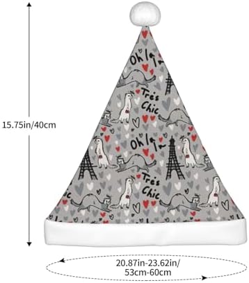 French Fashion Santa Hat Plush Comfortable Christmas Headwear For Adults
