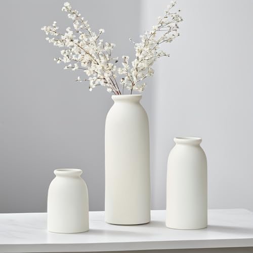 Tinctotnic Ceramic Vase Set 3 Distressed White