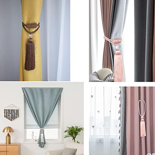 BEL AVENIR Magnetic Curtain Holdbacks Tassel Rope Tieback