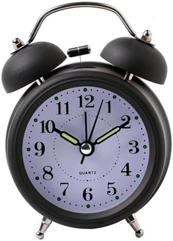 Loud Double Bell Alarm Clock with Backlight and Silent Movement