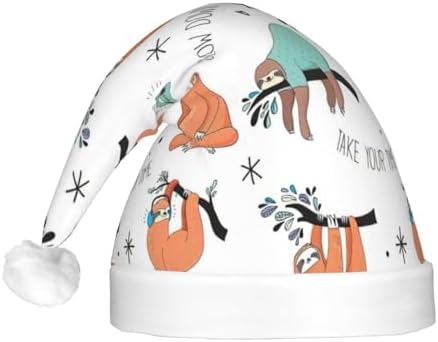 QINZHENG LED Brown Sloth Santa Halloween Hat