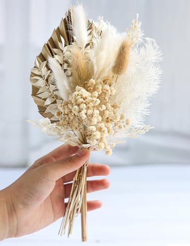 Xins Convey Dried Flowers with Ceramic Vase Set Brown