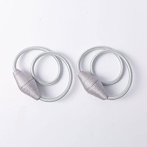 2 Pack Strong Magnetic Curtain Holdbacks with Decorative Weave