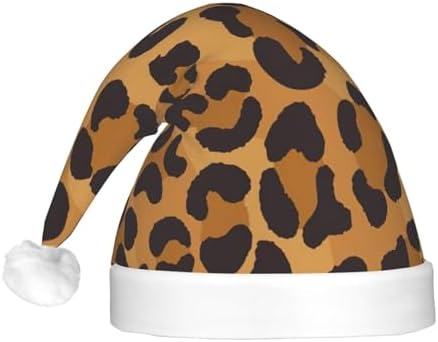 QINZHENG Yellow Leopard Print LED Santa Hat