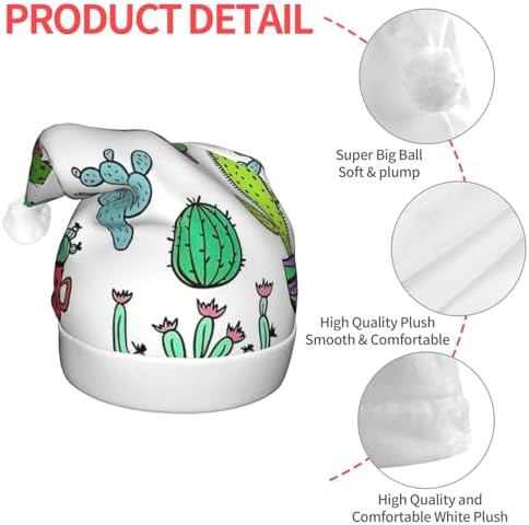 QinZheng LED Light Up Santa Hat Christmas Velvet Adult Headwear