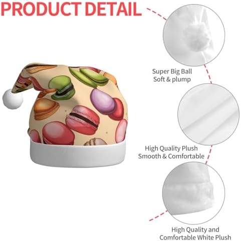 QINZHENG Personalized Santa Hat Velvet Plush Christmas Headwear