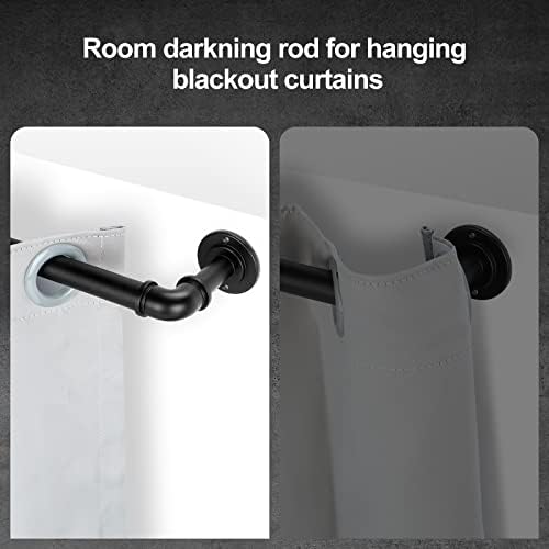 OLV Black Industrial Curtain Rods 48-84 Inch