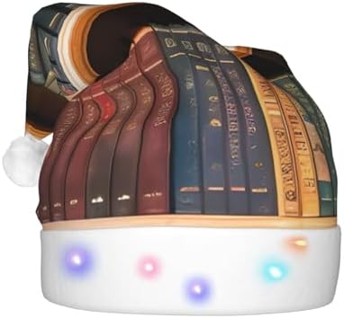 Velvet Santa Hat With LED Lights for Adults Christmas Party Hat