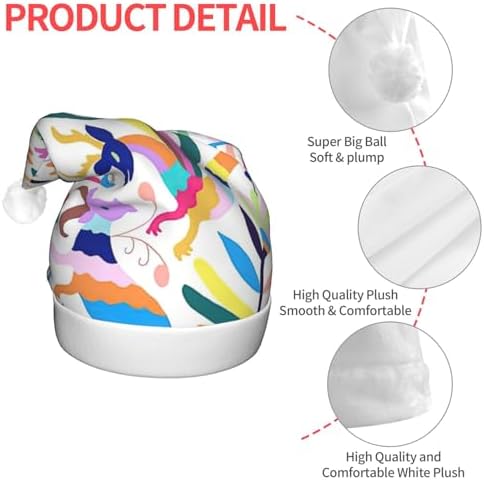 QINZHENG LED Christmas Santa Hat with Animal Print