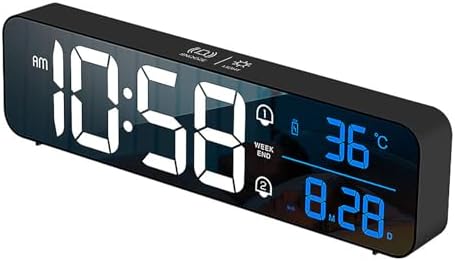 LED Alarm Clock with Voice Control and Dual Alarm