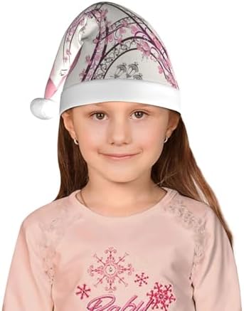 Dog and Paris Towe Print Christmas Santa Hat Small Size