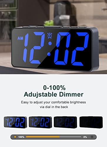 75 Inch Digital Alarm Clock with Dimmer and Dual Alarms