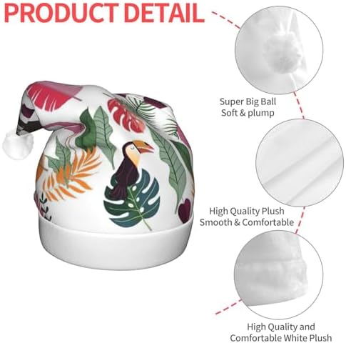 Sloth Pink Tropical Christmas Santa Hat Plush Light Up