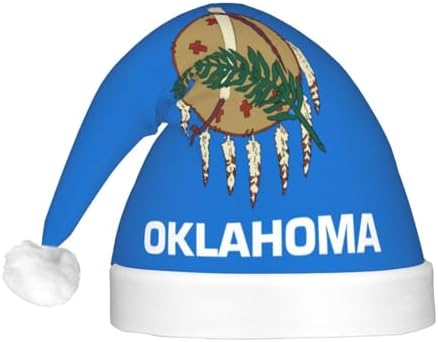 Oklahoma State Flag Christmas Hat with LED Lights