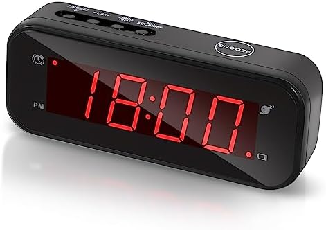 Small Digital Travel Alarm Clock with Snooze and Adjustable Brightness