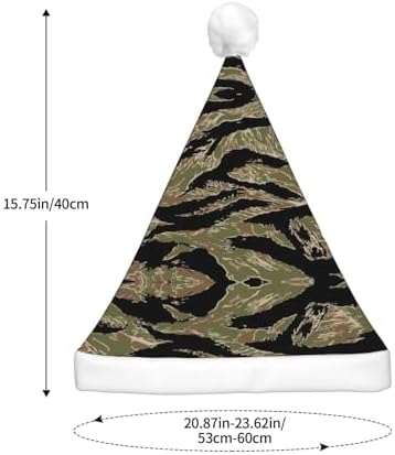 Tiger Stripe Camo Light Up Santa Hat for Adults