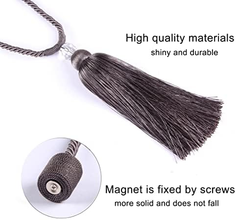 BEL AVENIR Magnetic Curtain Holdbacks Tassel Rope Tieback