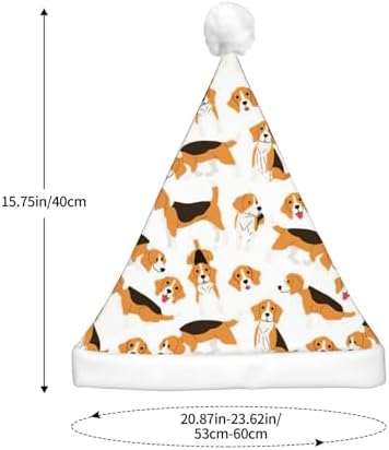 Beagle Dog Print LED Light Up Santa Hat for Adults