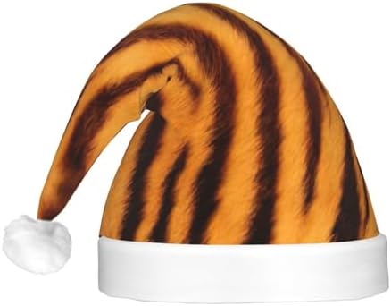 Tiger Striped Christmas Santa Hat Plush Light Up