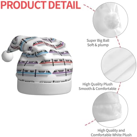 QINZHENG Monorail Train Santa Hat Personalized Christmas Headwear