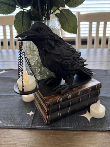 Gothic Crow Candle Holder Halloween Decor