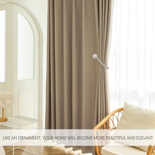 Magnetic Curtain Tiebacks - 2 Pack Grey Holdbacks