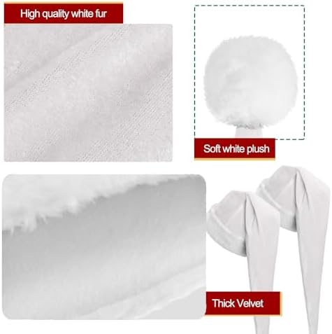 Funnysoft 2 Pcs Velvet Santa Hat for Adults