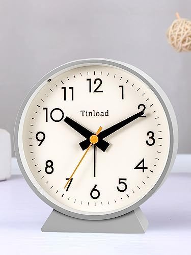 Tinload 45 Inch Battery Operated Retro Alarm Clock Grey