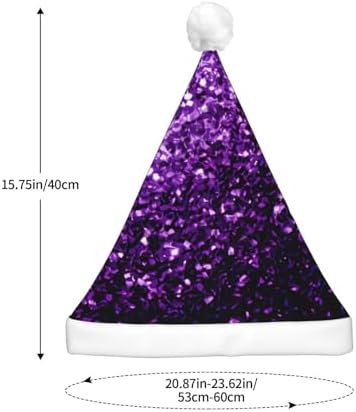 Beautiful Purple Glitter Print Christmas Hat with LED