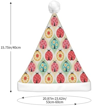 Ladybugs Cartoon Christmas Santa Hat Plush Light Up for Adults