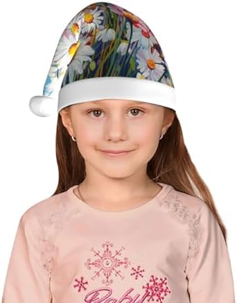 Summer Floral Daisies Christmas Santa Hat Small Plush