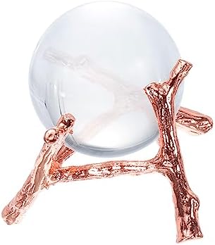 MECCANIXITY Alloy Crystal Ball Display Holder Rose Gold Modern Pedestal