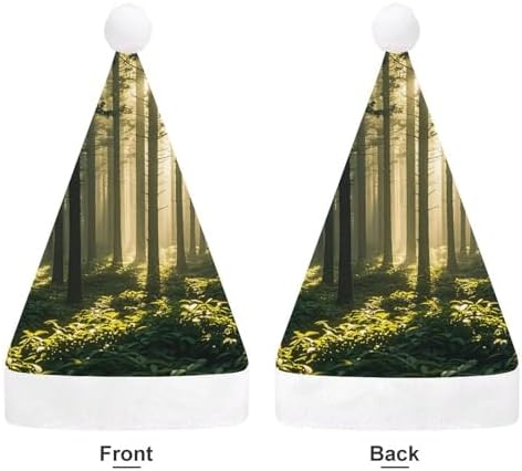 Santa Hat Forest White Christmas Party Hat for Adults