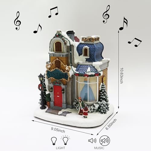 Moments In Time 106 Inch Polyresin Christmas Village with LED Lights and Music