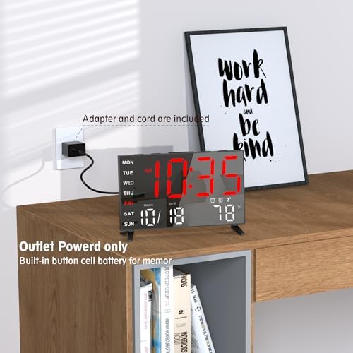 Haimiage Mirror Digital Alarm Clock with Dual Alarms and Temperature Display
