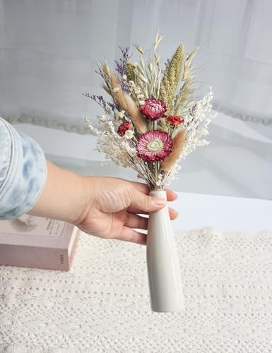 Dried Flower Bouquet with Ceramic Vase for Weddings