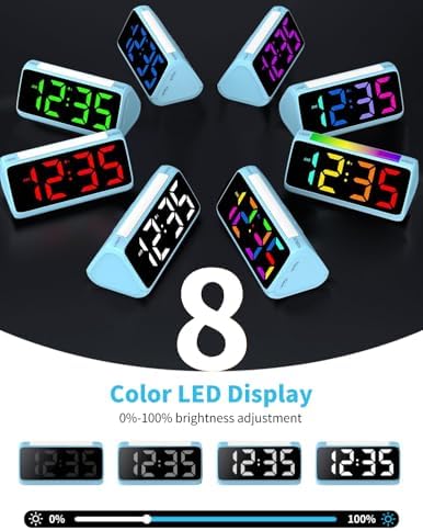 Netzu Digital Alarm Clock with RGB Night Light and Dual Alarm