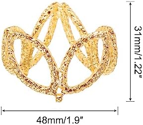 MECCANIXITY Gold Tone Crystal Ball Display Holder Pack of 2