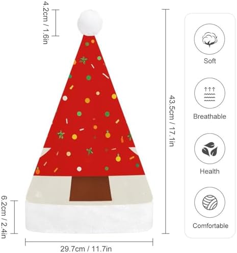 Red Christmas Tree Santa Hat for Adults