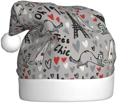 French Fashion Santa Hat Plush Comfortable Christmas Headwear For Adults