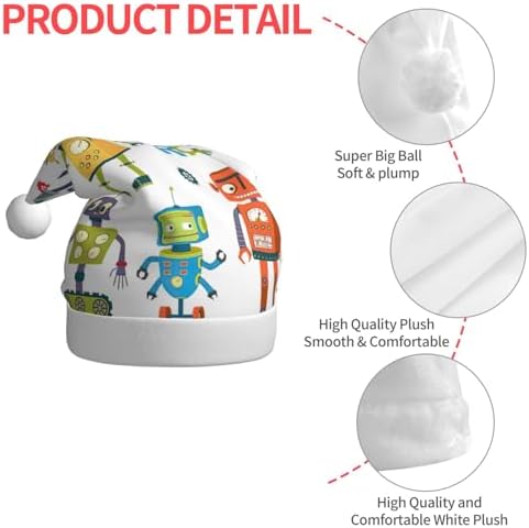 QinZheng Cute Cartoon Robots Santa Hat