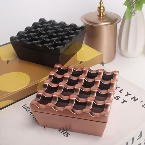 NIWONS Metal Ashtray Windproof for Home Hotel Garden and Desktop Use